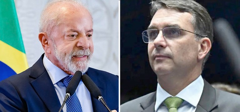Lula e Flávio Bolsonaro