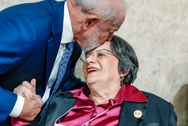Presidente Lula e Maria da Penha durante Seminário - Brasil pela Vida das Meninas e Mulheres.Palácio do Planalto.