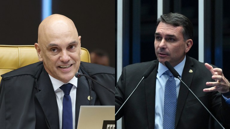 Alexandre de Moraes e Flávio Bolsonaro