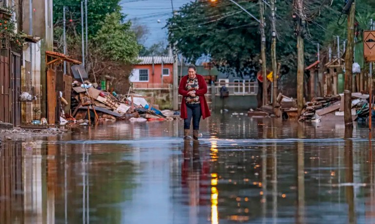 Município atingido por temporal no Brasil