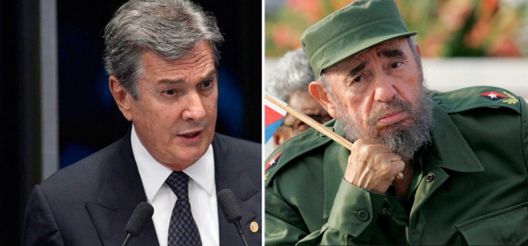 Fernando Collor e Fidel Castro