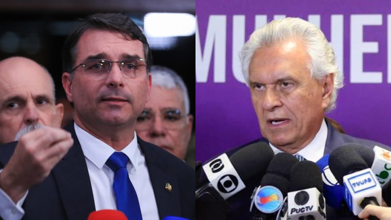 Flávio Bolsonaro e Ronaldo Caiado