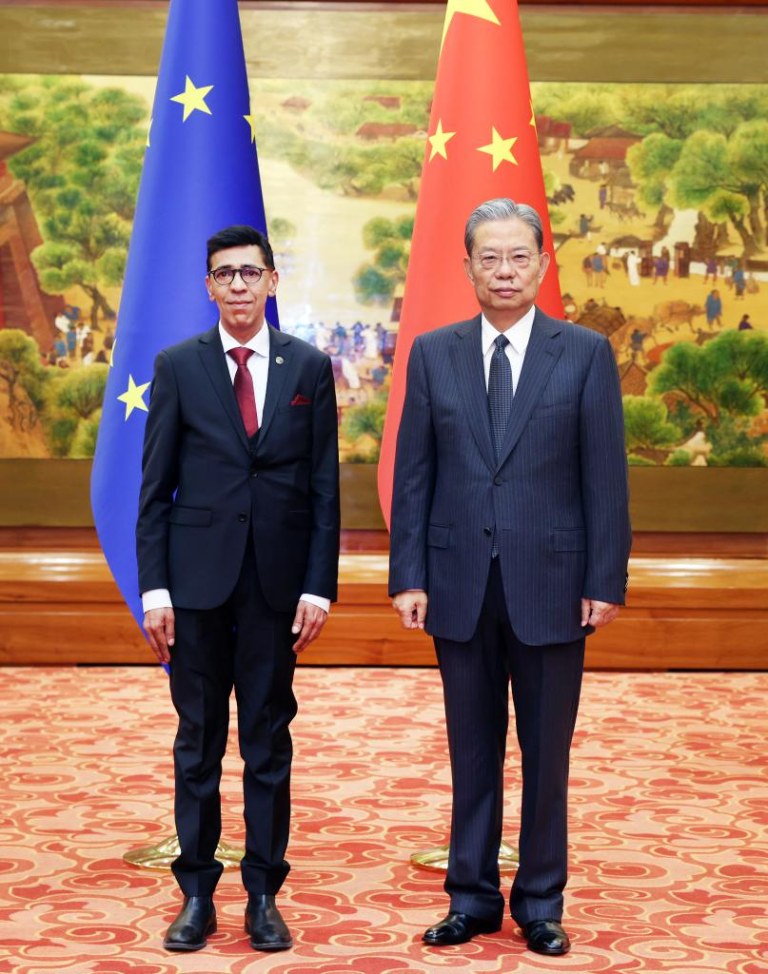 Chefe do Legislativo chinês reúne-se com vice-presidente do Parlamento Europeu