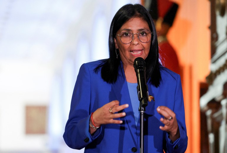Presidente interina da Venezuela, Delcy Rodríguez
19/02/2026
REUTERS/Leonardo Fernandez Viloria