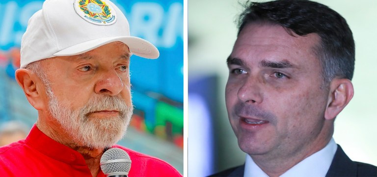 Lula e Flávio Bolsonaro