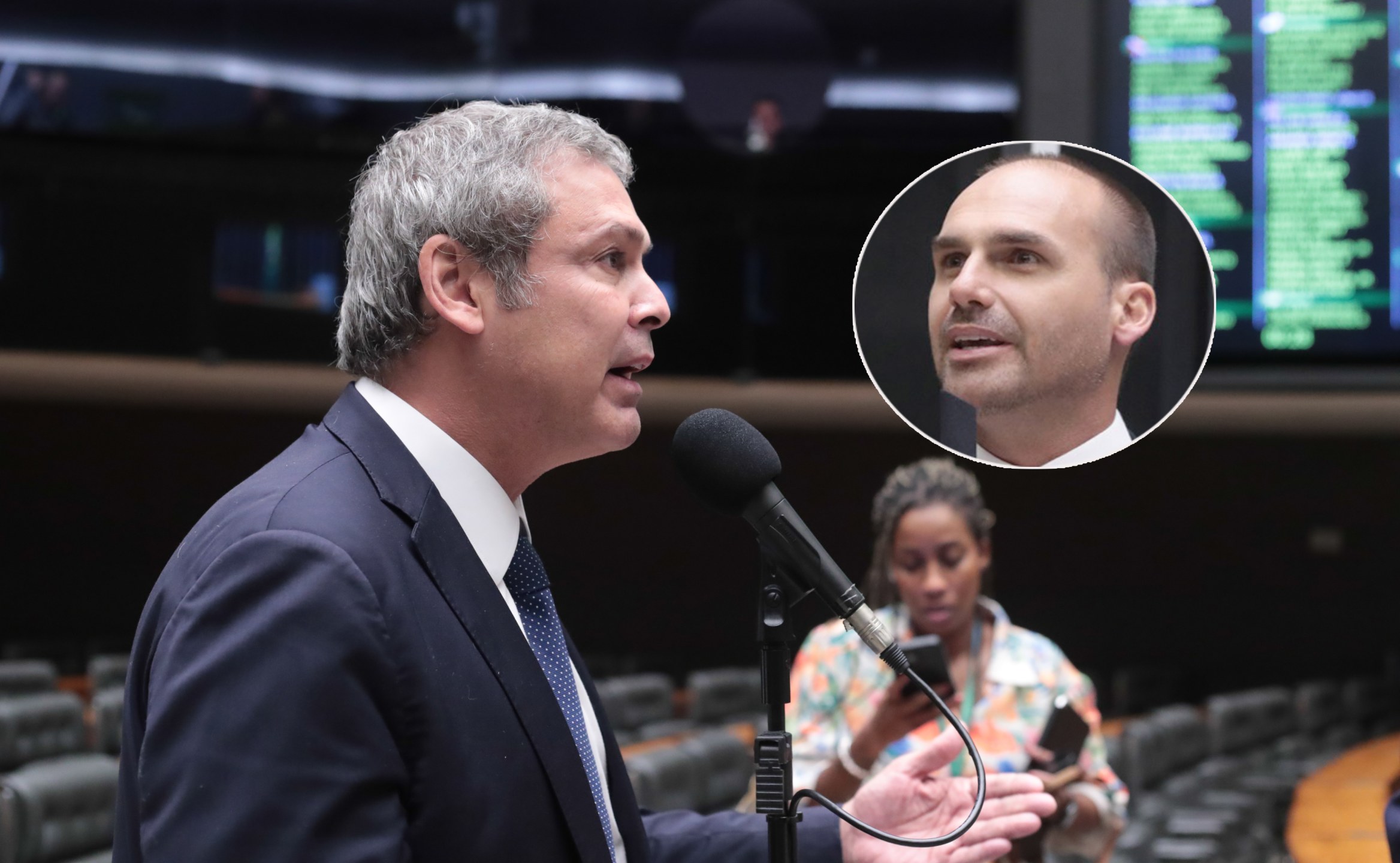 Lindbergh Farias e Eduardo Bolsonaro
