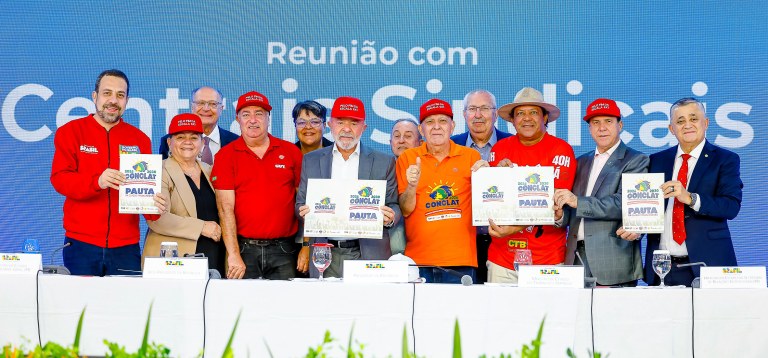 15.04.2026 - Presidente da República, Luiz Inácio Lula da Silva durante reunião com Centrais Sindicais.Palácio do Planalto, Brasília-DFFoto: Ricardo Stuckert / PR