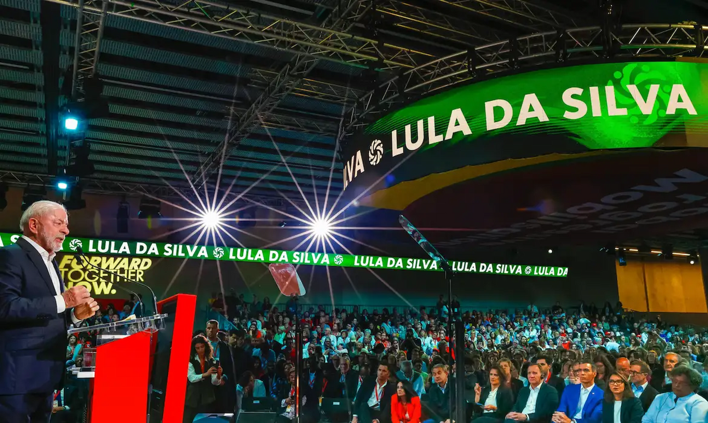 Presidente Lula durante participação no evento de Mobilização Progressista Global (MPG), na Espanha