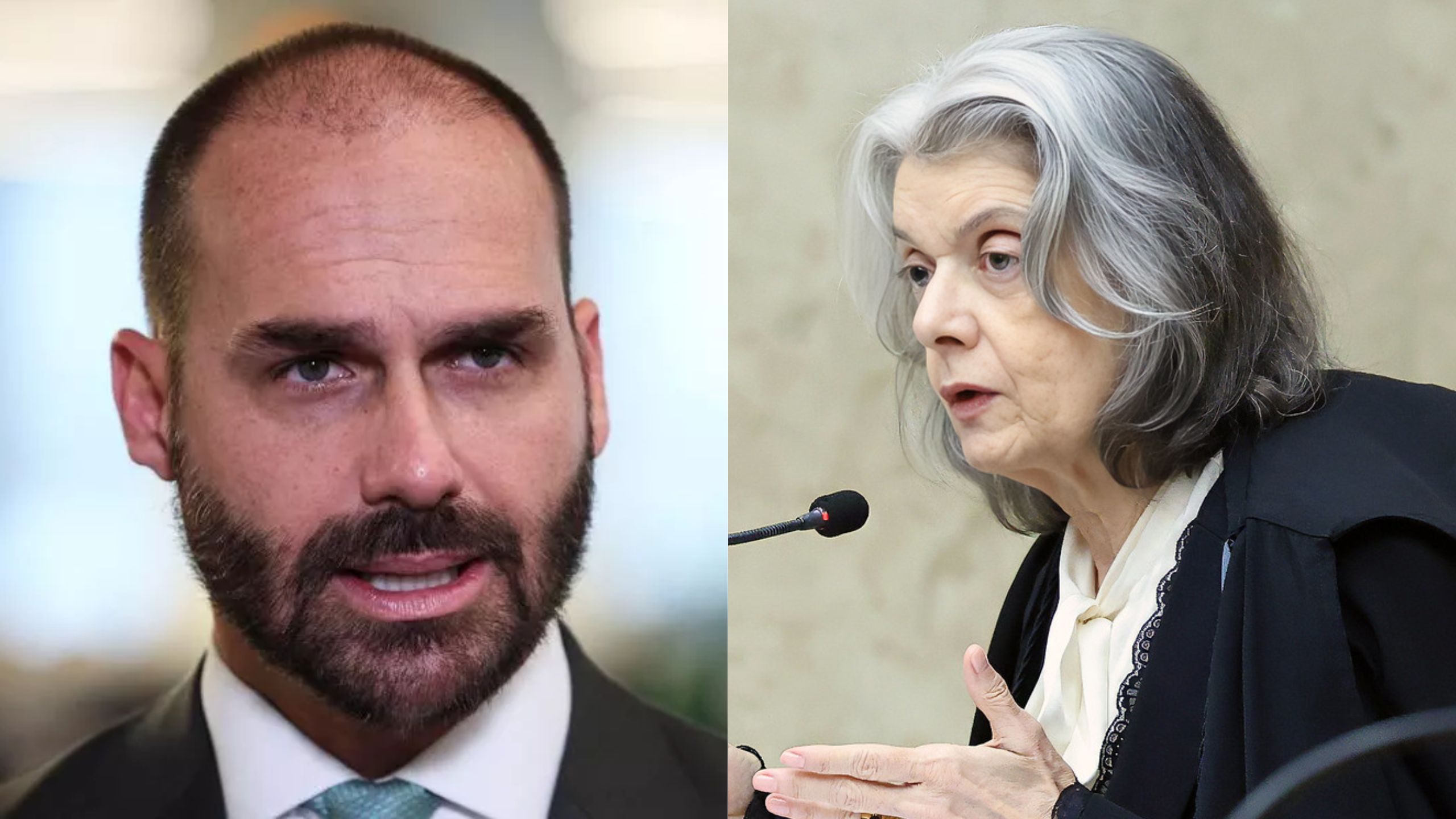 Eduardo Bolsonaro e Cármen Lúcia