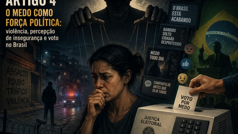 Ilustração da capa: O medo como força política: violência, percepção de insegurança e voto no Brasil
