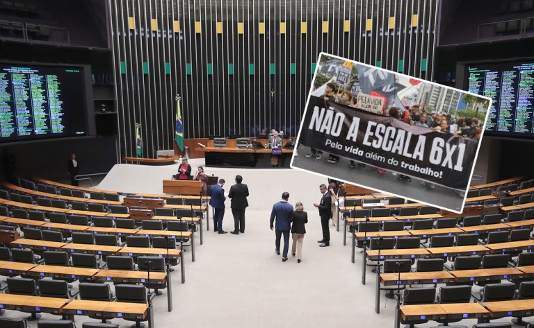 Câmara dos Deputados e um ato no Brasil contra a jornada 6x1