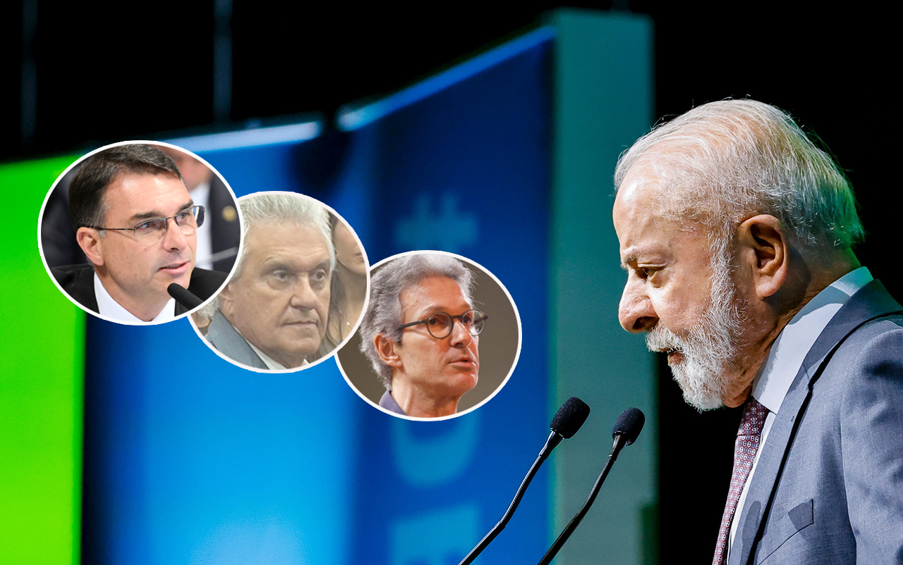 Flávio Bolsonaro, Ronaldo Caiado, Romeu Zema e Lula