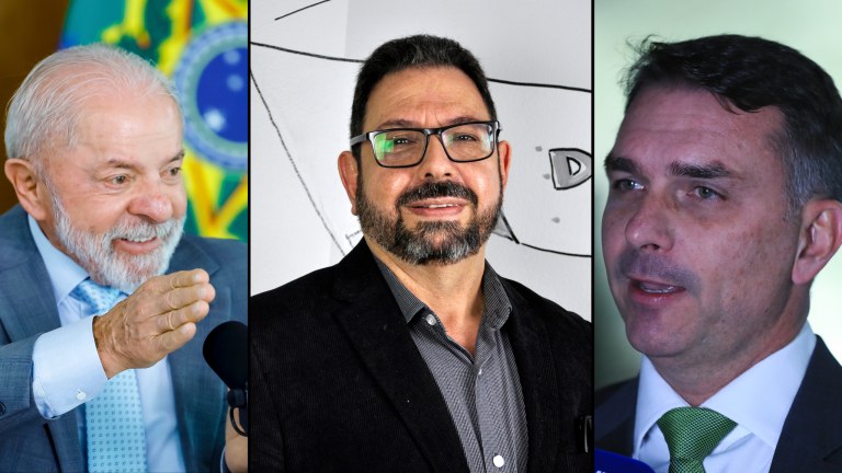 Lula, Eduardo Guimarães e Flávio Bolsonaro