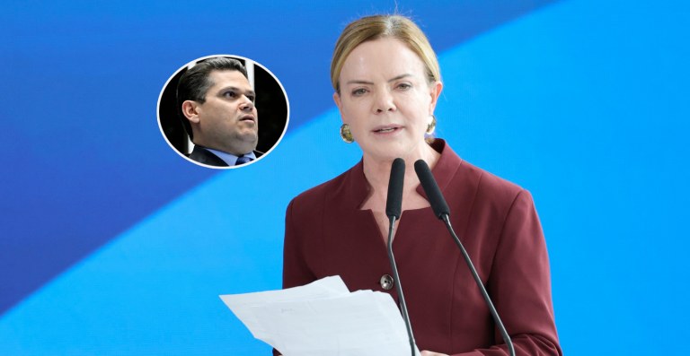 Davi Alcolumbre e Gleisi Hoffmann