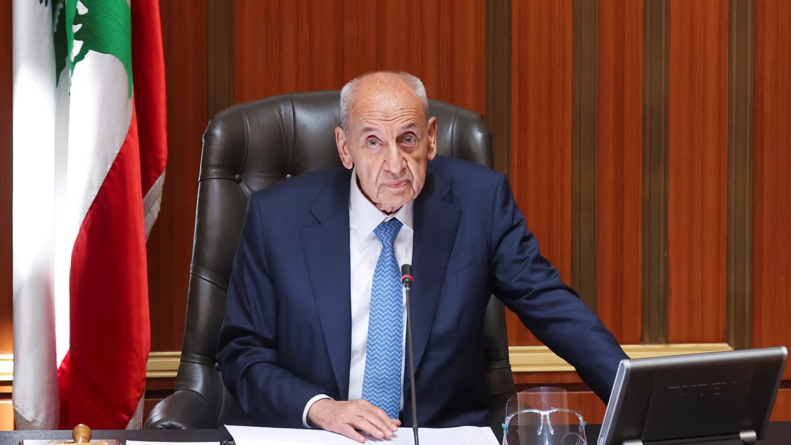 Presidente do parlamento libanês, Nabih Berri