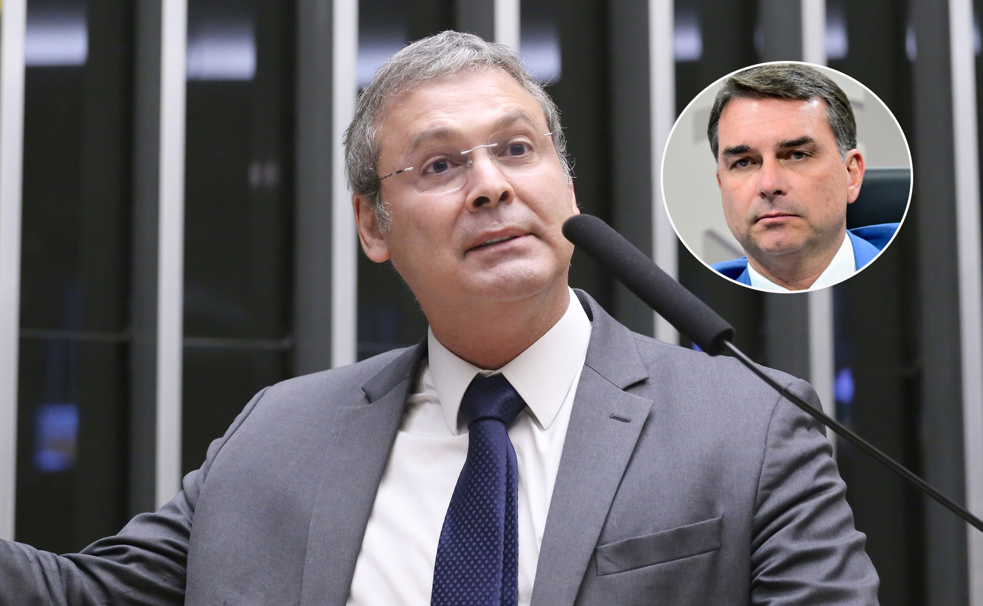 Lindbergh Farias e Flavio Bolsonaro