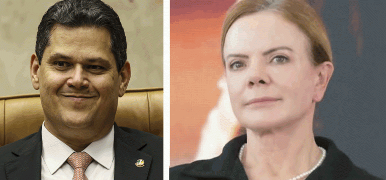 Davi Alcolumbre e Gleisi Hoffmann