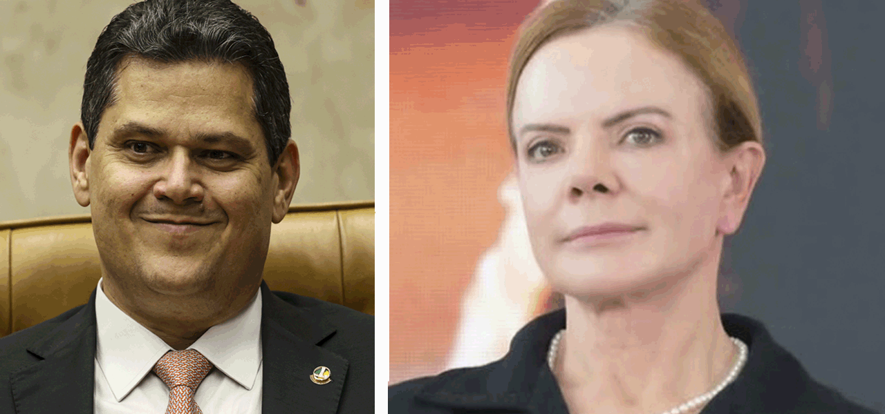 Davi Alcolumbre e Gleisi Hoffmann
