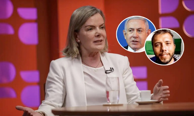 Gleisi Hoffmann, Benjamin Netanyahu e Thiago Ávila