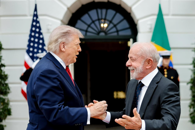 Presidente Lula durante Encontro com o Presidente dos Estados Unidos, Donald Trump, em Washington