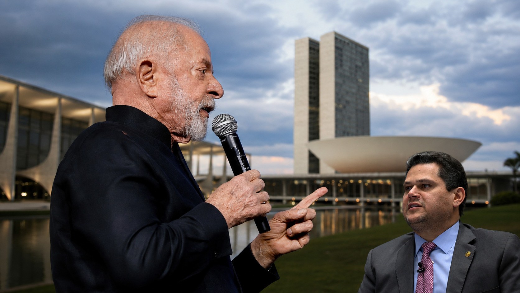 Lula, Davi Alcolumbre, Congresso e Planalto, em Brasília
