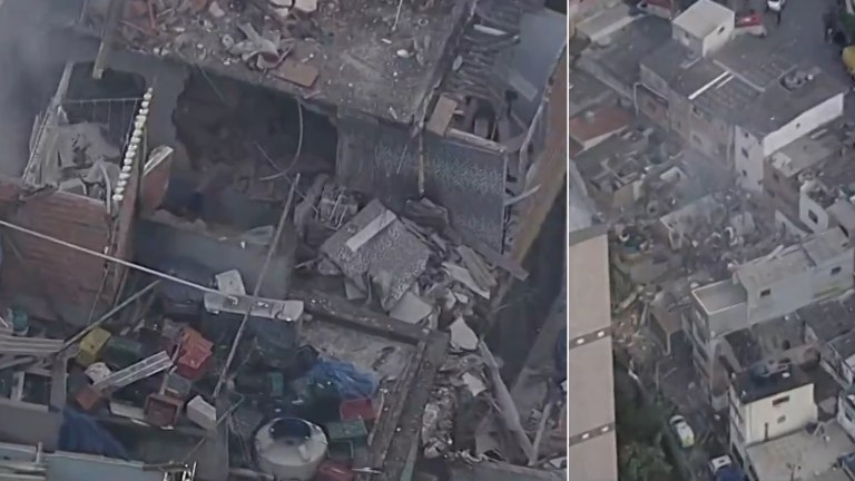 Imóveis atingidos por explosão  no bairro do Jaguaré, Zona Oeste de SP