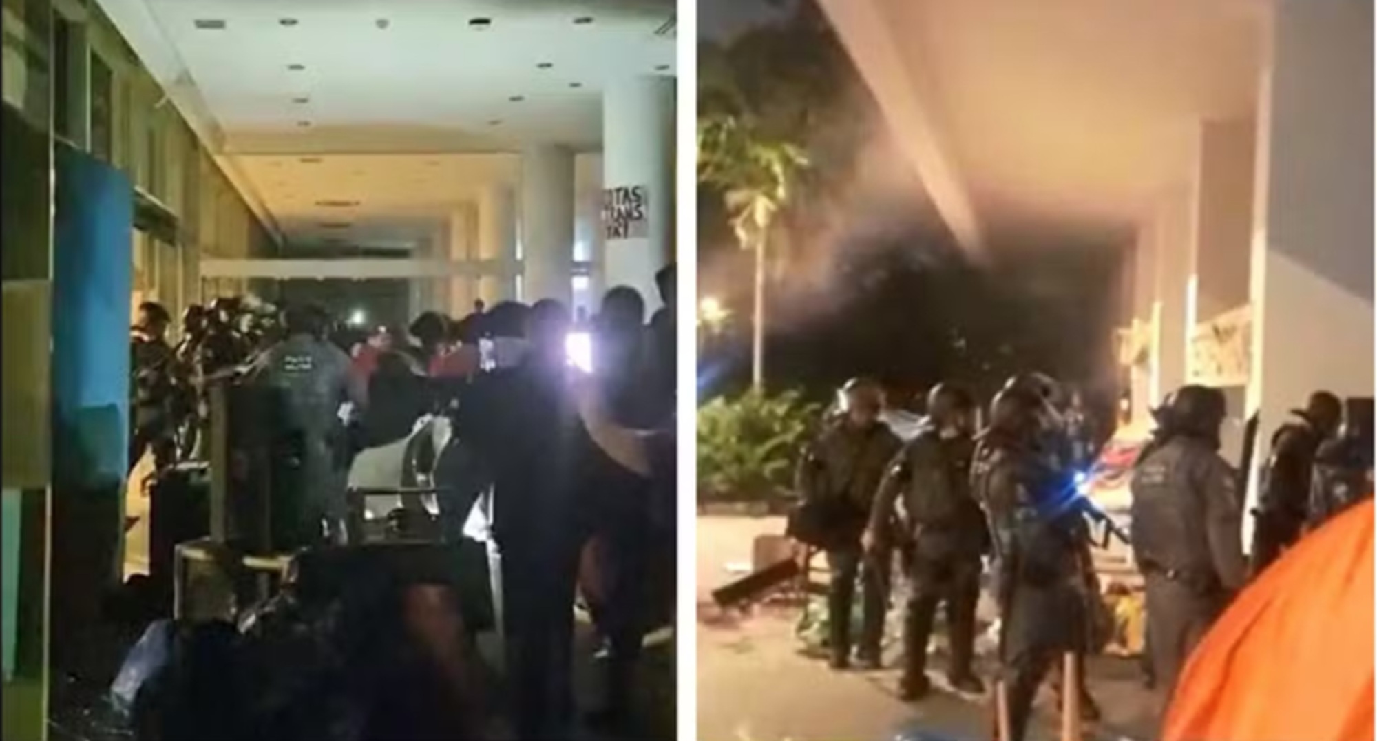 A Polícia Militar do Estado de São Paulo (PMSP) usou “corredor polonês” com cassetetes, bombas de efeito moral e gás lacrimogêneo para desocupar a reitoria da Universidade de São Paulo