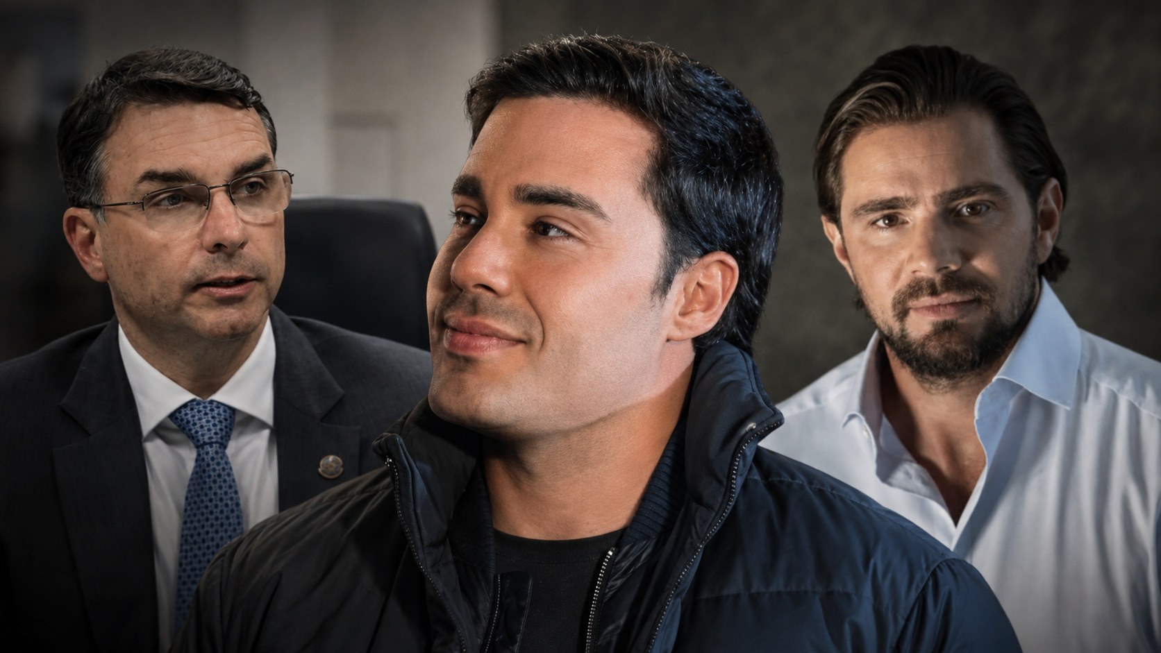 Flávio Bolsonaro, Thiago Miranda e Daniel Vorcaro