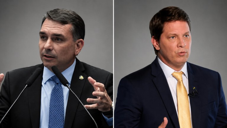 Flávio Bolsonaro e Mario Frias