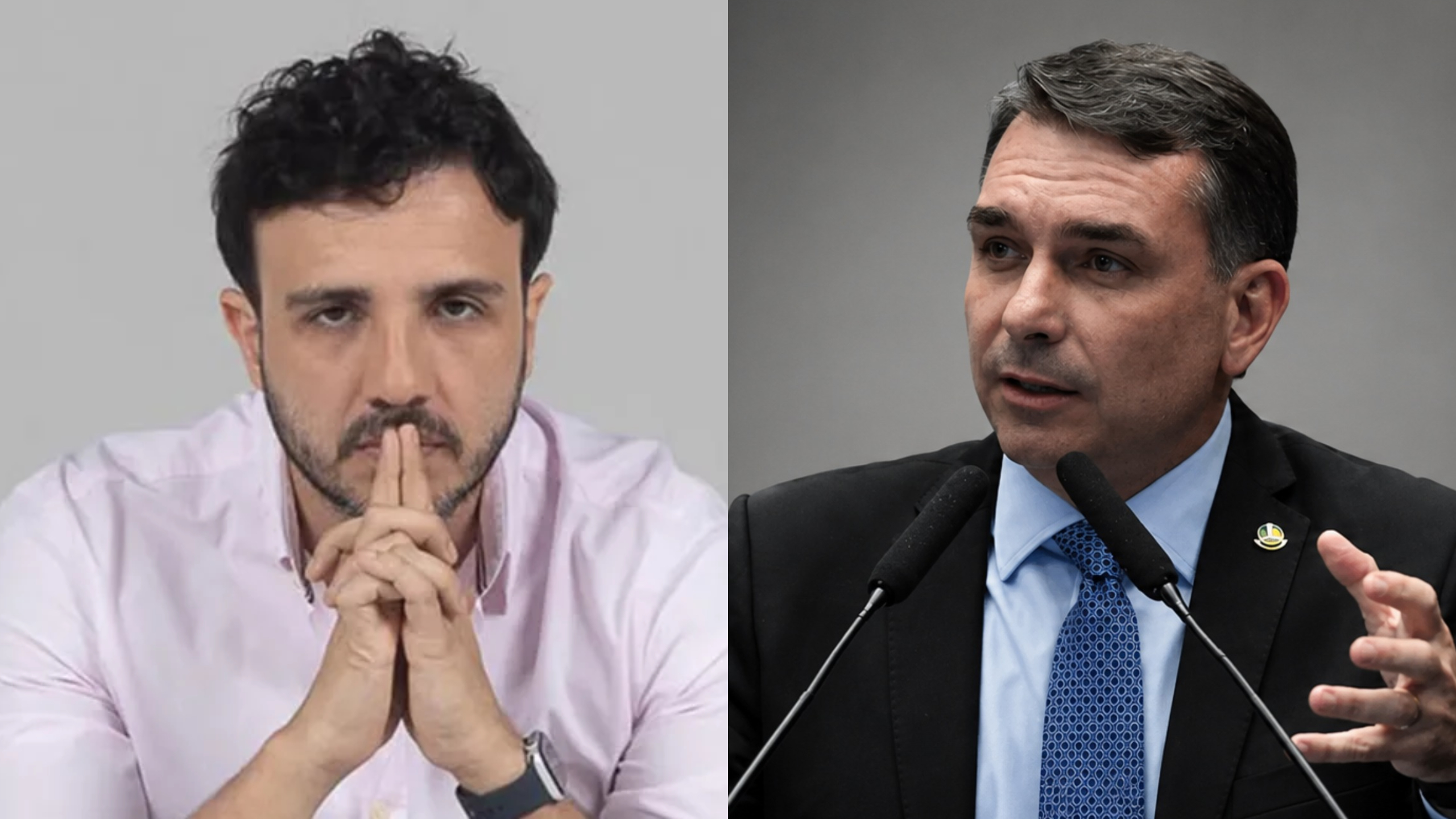 Renan Santos e Flávio Bolsonaro