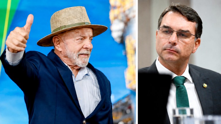 Lula e Flávio Bolsonaro