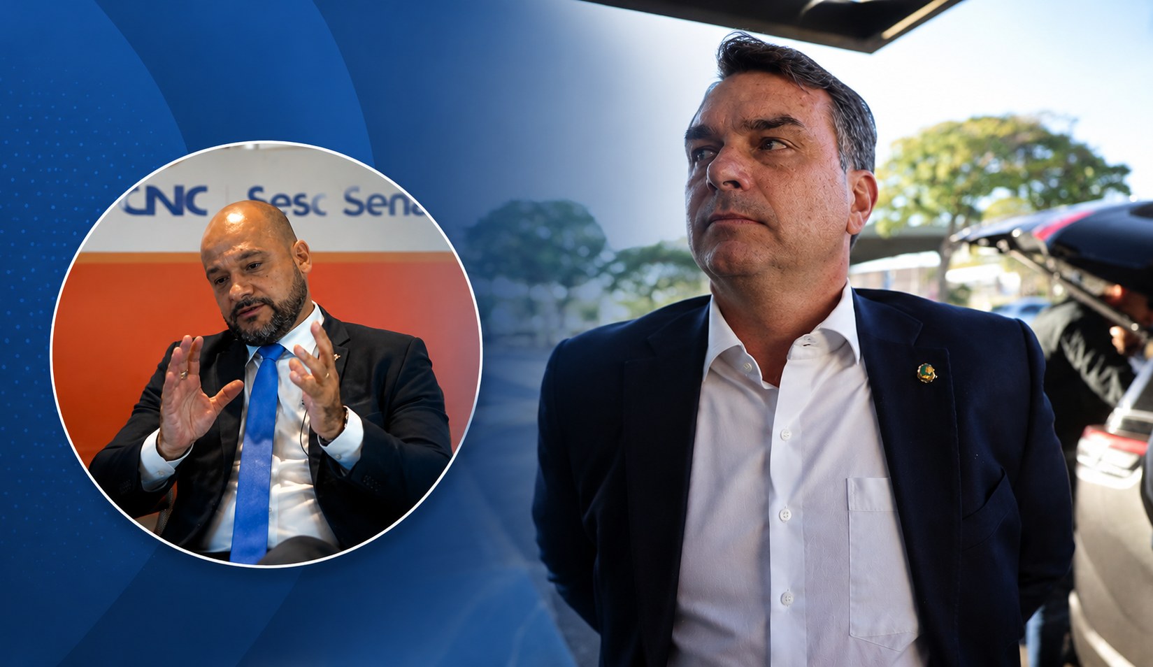 Celso Leonardo Barbosa e Flávio Bolsonaro