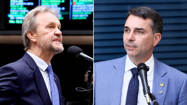 Pedro Uczai e Flávio Bolsonaro