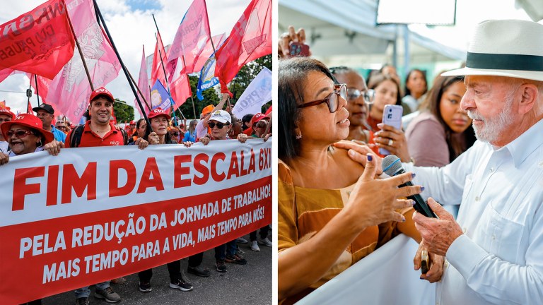 Protesto pelo fim da escala 6x1 no Brasil e o presidente Lula