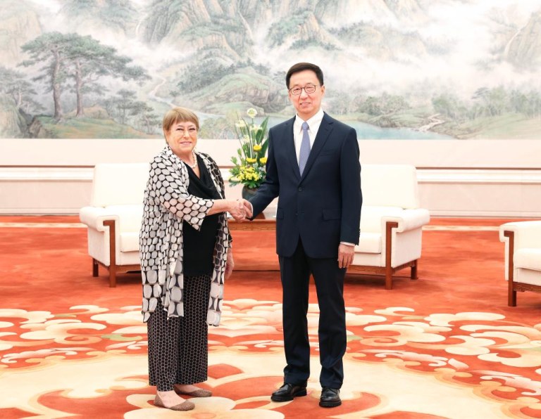 Vice-presidente da China se reúne com Bachelet, candidata ao cargo de secretária-geral da ONU
