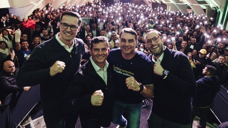 Deltan Dallgnol, Sergio Moro, Flávio Bolsonaro e Filipe Barros