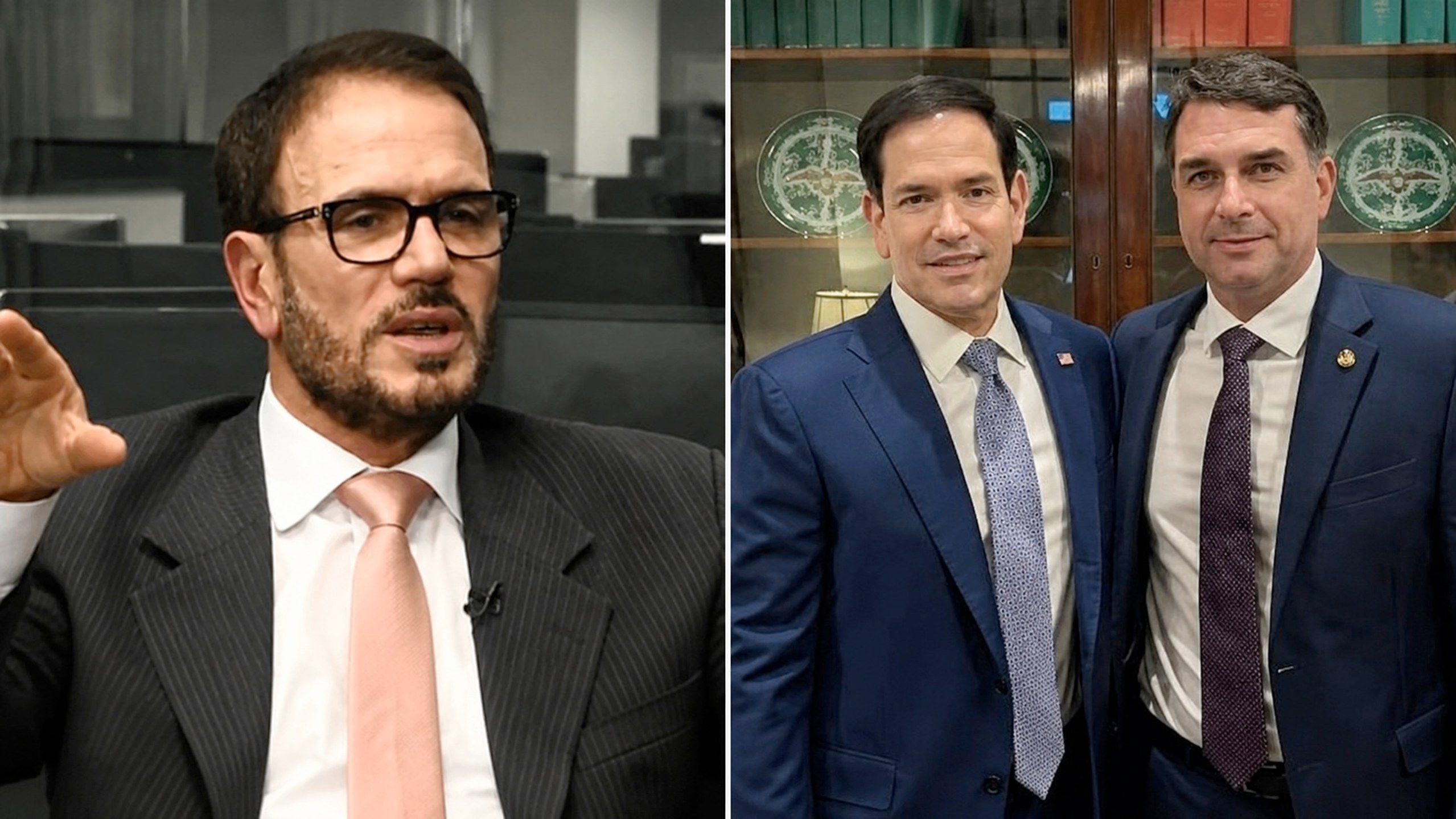 Tony Garcia, Marco Rubio e Flávio Bolsonaro