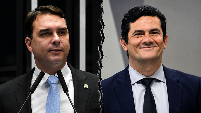 Flávio Bolsonaro e Sergio Moro
