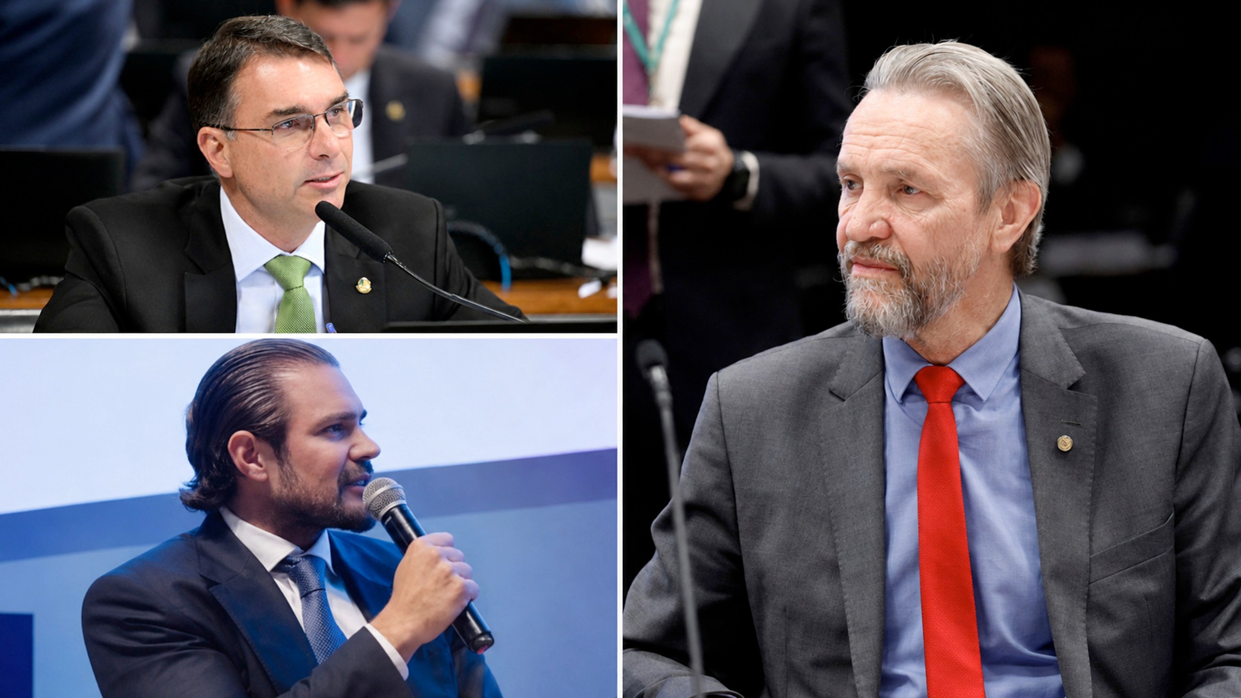Flávio Bolsonaro, Daniel Vorcaro e Pedro Uczai