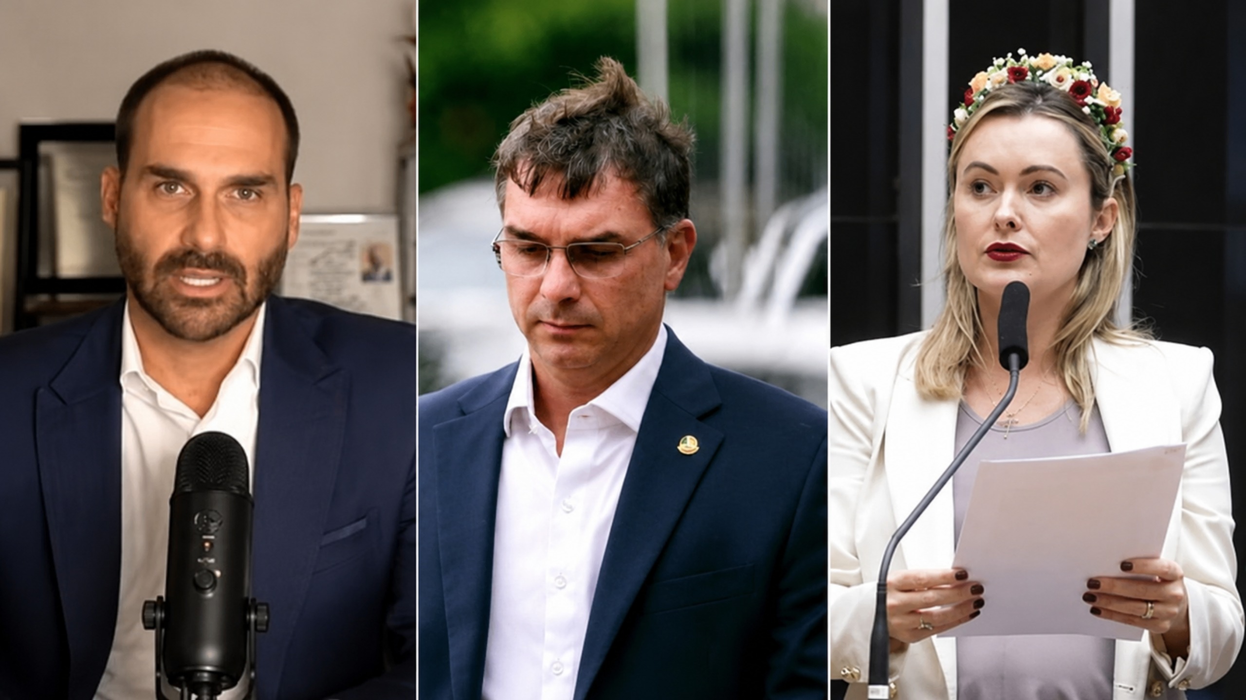 Eduardo Bolsonaro apoia Júlia Zanatta para vice na chapa de Flávio Bolsonaro