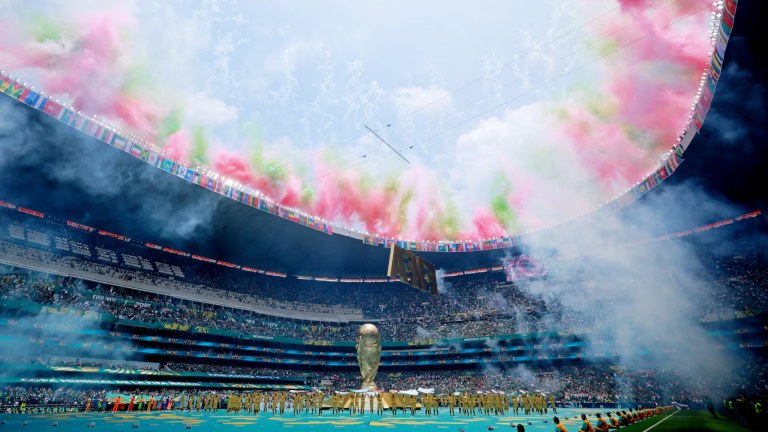 Futebol – Copa do Mundo da FIFA 2026 – Grupo A – México x África do Sul – Estádio Azteca, Cidade do México, México – 11 de junho de 2026. Vista geral durante a cerimônia de abertura antes da partida