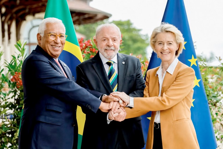 Lula com com líder da União Europeia e presidente da Comissão Europeia
