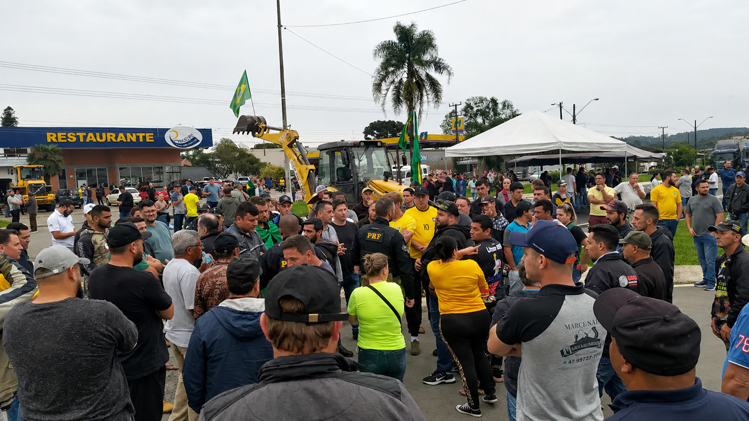 Bloqueio em rodovia de Santa Catarina em outubro de 2022