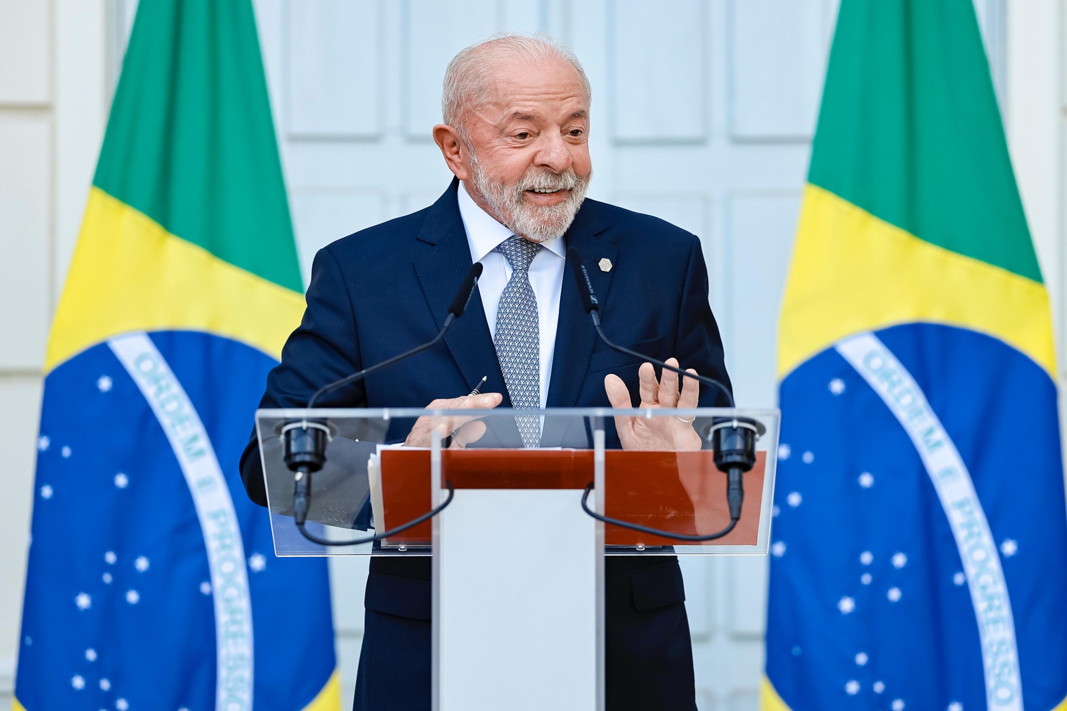 17.06.2026 - Presidente da República, Luiz Inácio Lula da Silva durante entrevista coletiva à imprensa, na Residência da Missão Permanente do Brasil junto às Nações Unidas, em Genebra - Suíça.
Foto: Ricardo Stuckert / PR