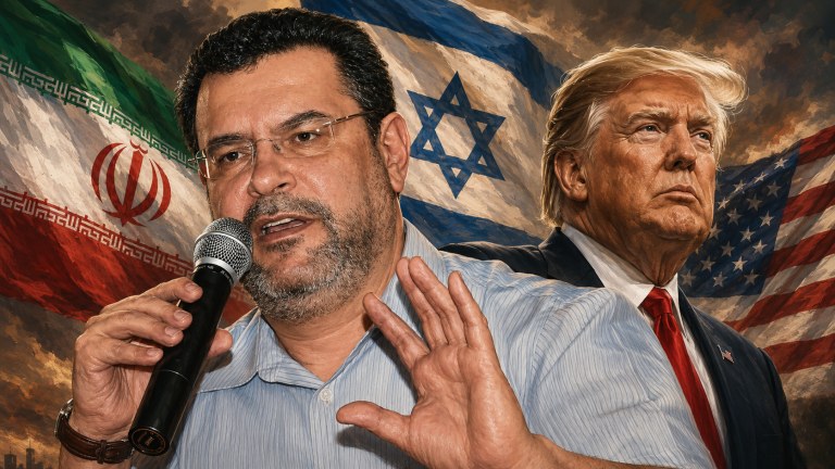 Rui Costa Pimenta, Trump e bandeiras do Irã, de Israel e dos EUA