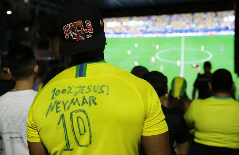 Futebol - Copa do Mundo da FIFA 2026 - Grupo C - Escócia x Brasil - Torcedores se reúnem em Manaus - Manaus, Brasil - 24 de junho de 2026 Imagem geral dos torcedores brasileiros assistindo à partida