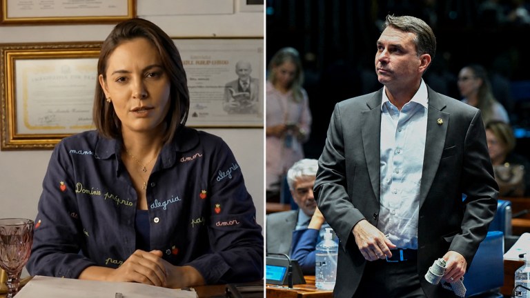 Michelle e Flávio Bolsonaro
