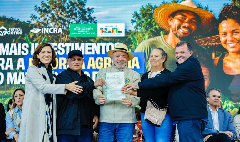 25.06.2026 - Presidente da República, Luiz Inácio Lula da Silva, durante cerimônia de anúncios da Reforma Agrária para o Mato Grosso do Sul, no Distrito de Nova Itamarati, MS-164, km 40, Ponta Porã - MSFoto: Ricardo Stuckert / PR