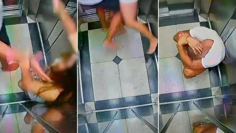 Imagens de Alex Bispo e Maria Katiane Gomes da Silva registradas por câmera de segurança