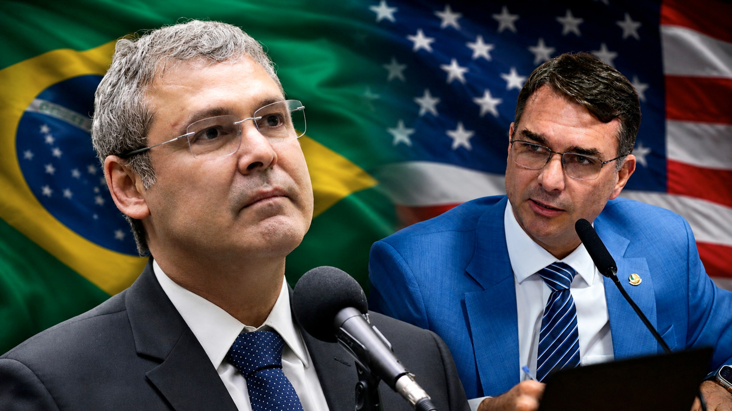 Lindbergh Farias e Flávio Bolsonaro
